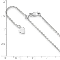Sterling Silver RH-plated Adjustable 1.4mm Cable Chain