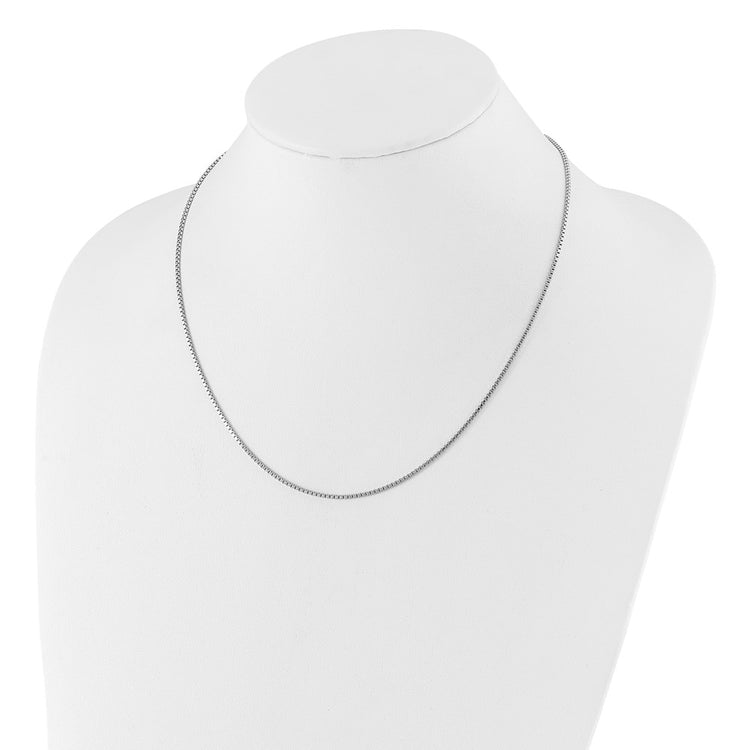 Sterling Silver RH-plated Adjustable 1.3mm Box Chain