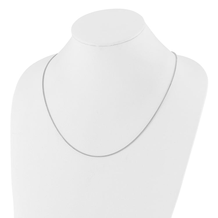 Sterling Silver RH-plated Adjustable 1.3mm Box Chain