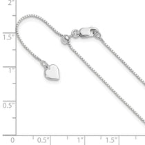 Sterling Silver RH-plated Adjustable .85mm Box Chain