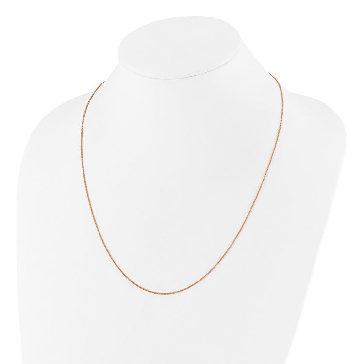 Sterling Silver Rose Gold-plated Adjustable 1mm Spiga Chain