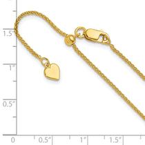 Sterling Silver Adjustable Gold-plated 1.3mm Spiga Chain