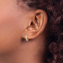 14k Madi K CZ 2x11mm Hinged Hoop Earrings