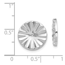 14k White Gold Polished Sunburst Earring Jackets
