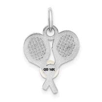 14K White Gold Tennis Racquets with Freshwater Cultured Pearl Ball Charm