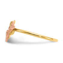 14k Two-Tone Polished Two Butterflies Ring