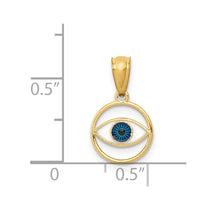 14k Polished Enameled Eye Pendant