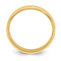 Sterling Silver Gold-plated 6mm Half Round Milgrain Size 10 Band
