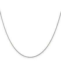 14K White Gold 18 inch .75mm Cable with Spring Ring Clasp Pendant Chain