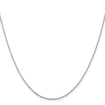14K White Gold 16 inch .8mm Diamond-cut Cable with Lobster Clasp Chain