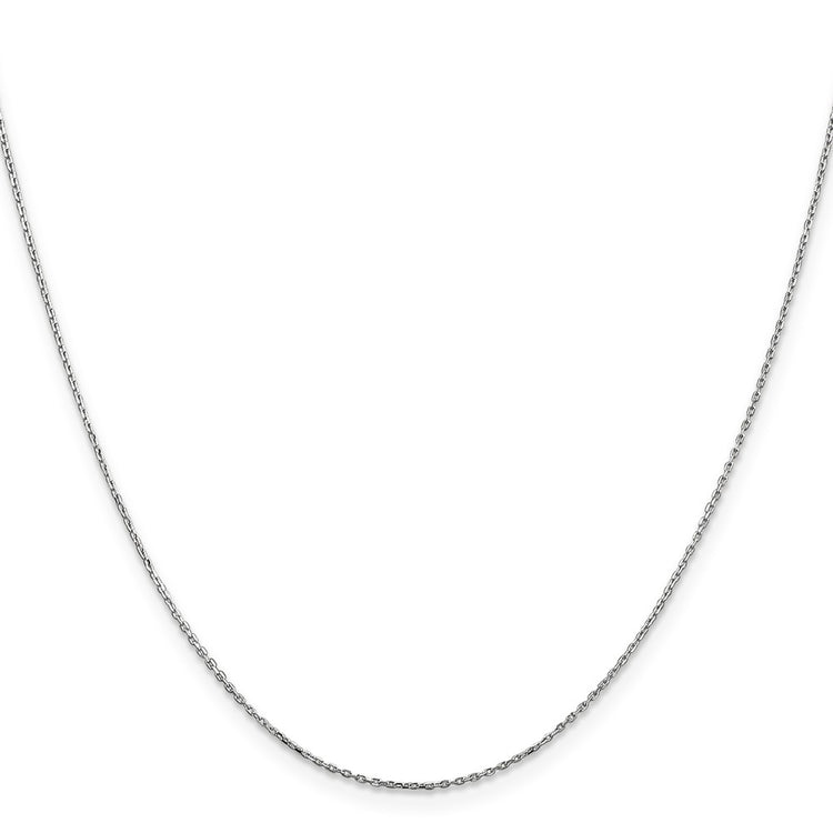 14K White Gold 16 inch .8mm Diamond-cut Cable with Lobster Clasp Chain