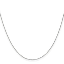 14K White Gold 16 inch .65mm Diamond-cut Round Open Link Cable with Lobster Clasp Chain