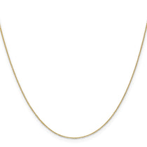 14K 18 inch .65mm Diamond-cut Round Open Link Cable with Lobster Clasp Chain