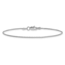 14K White Gold 7 inch 1.2mm Parisian Wheat with Lobster Clasp Bracelet