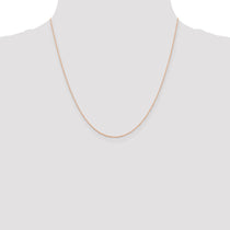 14K Rose Gold 20 inch .5mm Baby Rope with Spring Ring Clasp Chain