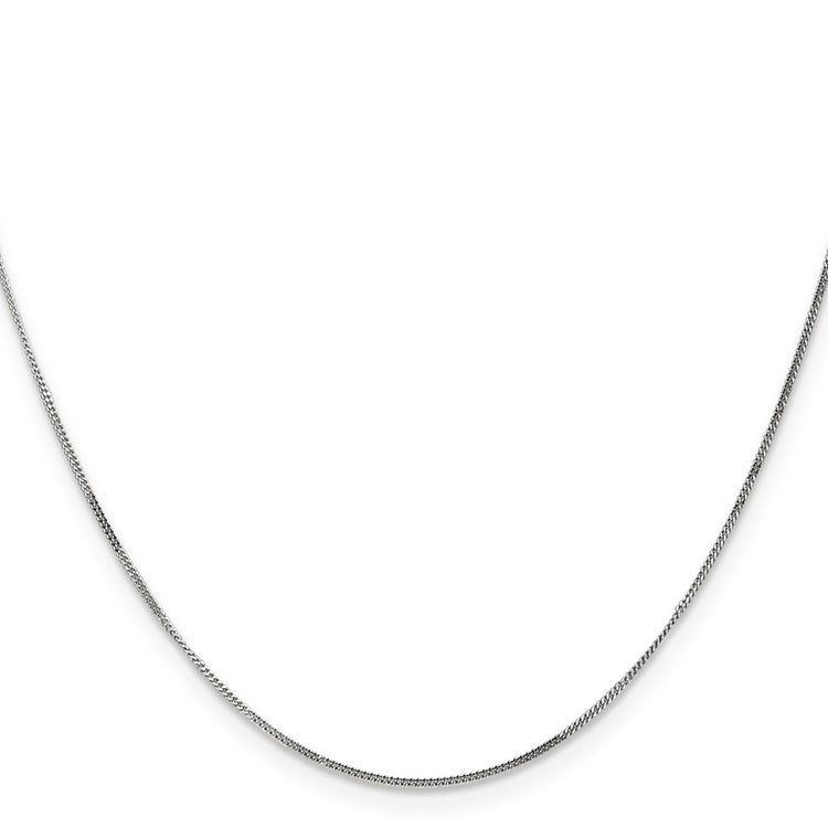 14K White Gold 20 inch .9mm Curb  with Spring Ring Clasp Pendant Chain