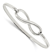 Sterling Silver Infinity w/Feather Bangle Bracelet
