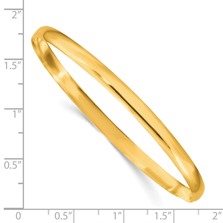 Sterling Silver Gold-Tone 4mm Solid Polished Plain Slip-On Bangle Bracelet - Hypoallergenic Sterling Silver Bangles for Women - Classic Stac - view 2