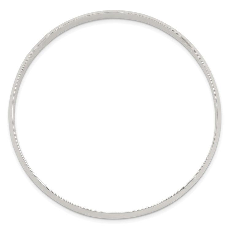Sterling Silver 7mm Solid Polished Plain Slip-On Bangle Bracelet