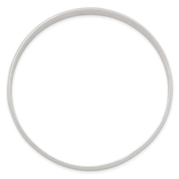 Sterling Silver 9.75mm Solid Polished Plain Slip-On Bangle Bracelet