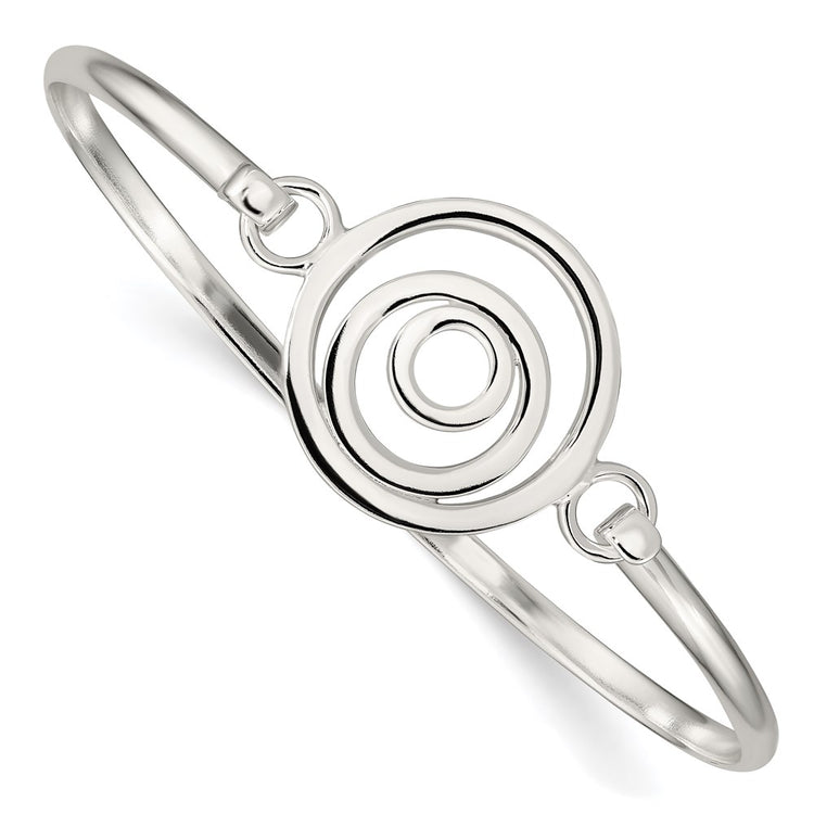 Sterling Silver Heart Within a Heart Bangle Bracelet