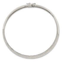 Sterling Silver 10mm Polished D/C Textured Flexible Bangle