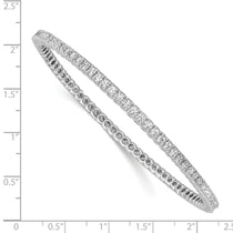 Sterling Shimmer Sterling Silver Rhodium-plated 83 Stone CZ Bangle Bracelet