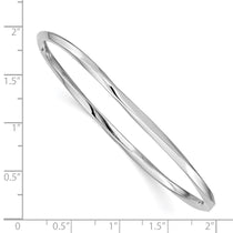 Sterling Silver Rhodium-plated 3.50mm Slip-on Bangle