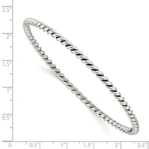 Sterling Silver Antiqued 3mm Twisted Slip-on Bangle