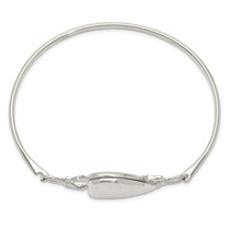 Sterling Silver 22mm Heart Locket Flexible Bangle Bracelet