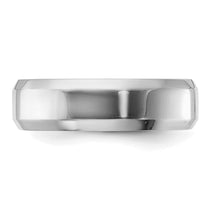 Sterling Silver Rhodium-plated 6mm Bevel Edge