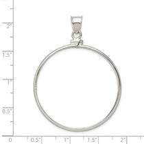 Wideband Distinguished Coin Jewelry Sterling Silver Polished 38.2 x 2.8mm Screw Top Coin Bezel Pendant