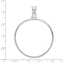 Wideband Distinguished Coin Jewelry Sterling Silver Polished 40.6 x 3.1mm Screw Top Coin Bezel Pendant