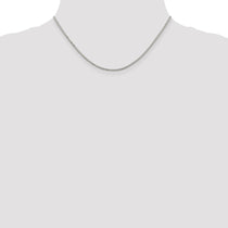 Sterling Silver Rhodium-plated 1.7mm 8 Sided Mirror Box Chain