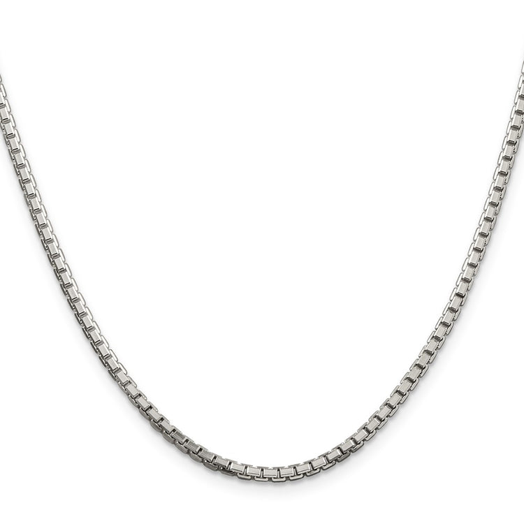 Sterling Silver 2.5mm 8 Sided Box Chain