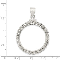 Wideband Distinguished Coin Jewelry Sterling Silver Polished Rope 26.4 x 1.8mm Susan B. Anthony Screw Top Coin Bezel Pen