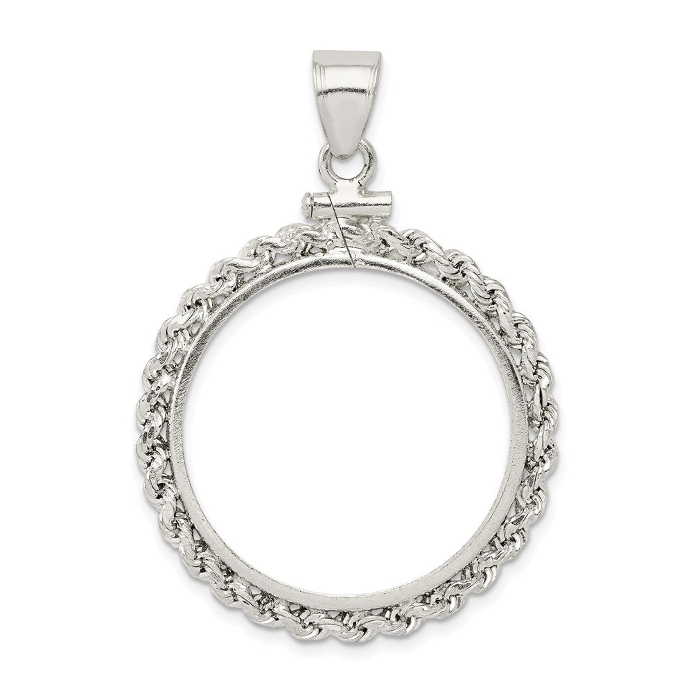 Wideband Distinguished Coin Jewelry Sterling Silver Polished Rope 26.4 x 1.8mm Susan B. Anthony Screw Top Coin Bezel Pen