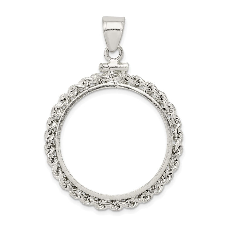 Wideband Distinguished Coin Jewelry Sterling Silver Polished Rope 26.4 x 1.8mm Susan B. Anthony Screw Top Coin Bezel Pen