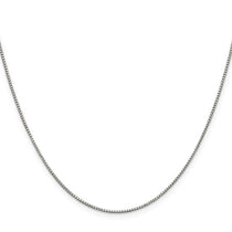 Sterling Silver Rhodium-plated .9mm Box Chain with a 2 inch extention