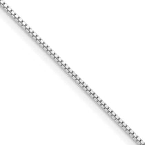 Sterling Silver Rhodium-plated .9mm Box Chain with a 2 inch extention