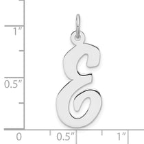 Sterling Silver Large Script Letter E Initial Pendant Necklace - view 4