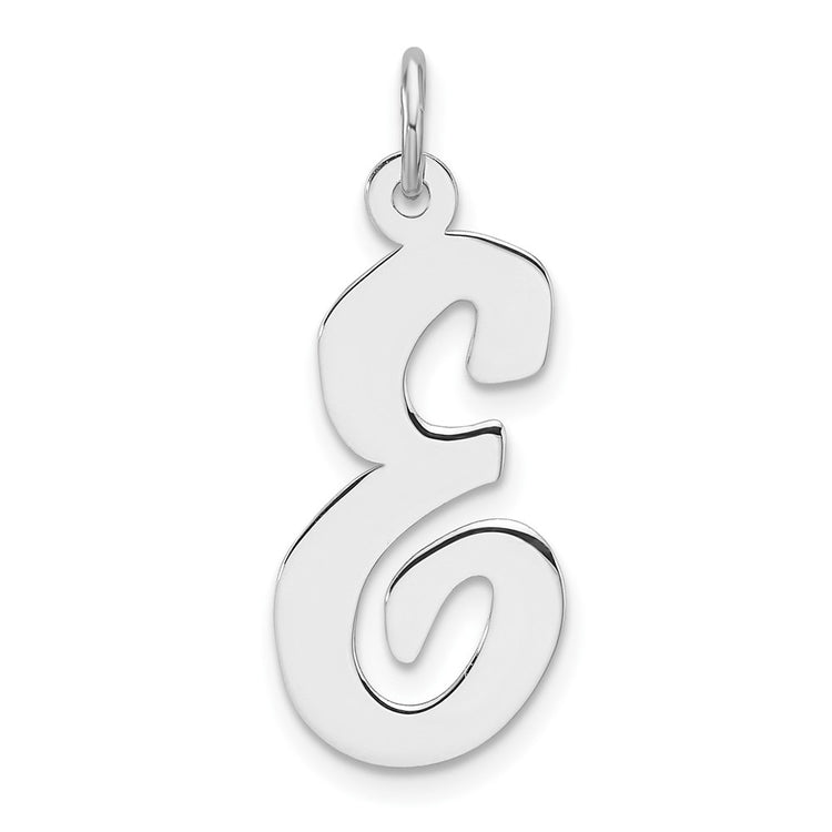 Sterling Silver Large Script Letter E Initial Pendant Necklace - Hypoallergenic Sterling Silver Pendant Necklaces for Women - Personalized Dainty Laye