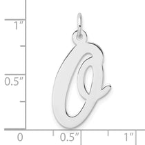 Sterling Silver Large Script Letter O Initial Pendant Necklace - view 4