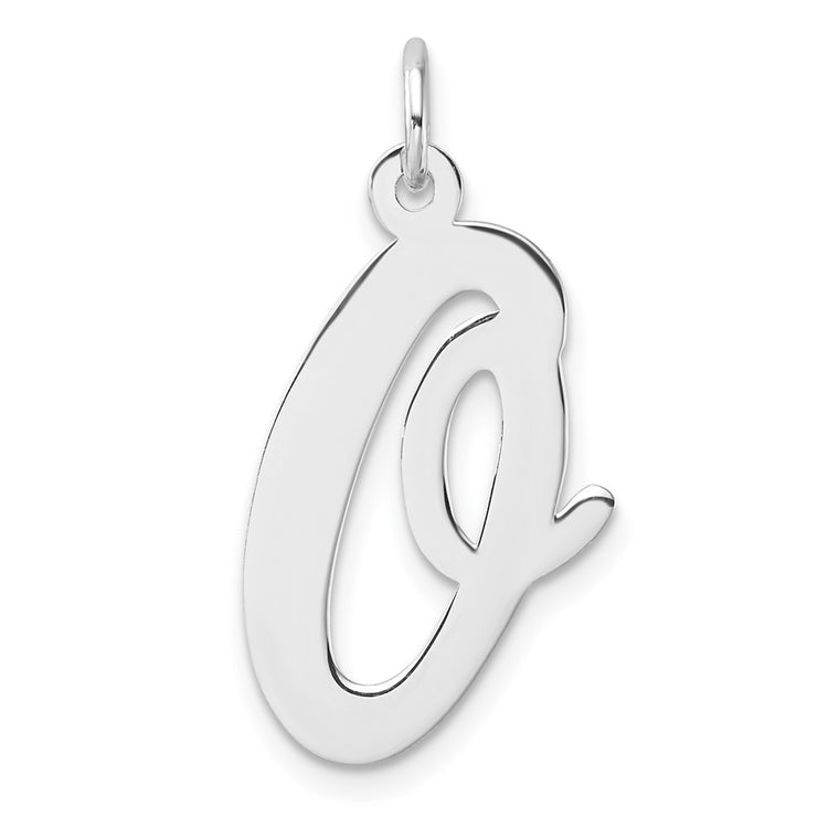 Sterling Silver Large Script Letter O Initial Pendant Necklace - Hypoallergenic Sterling Silver Pendant Necklaces for Women - Personalized Dainty Laye