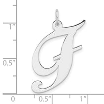 Sterling Silver Large Script Letter F Initial Pendant Necklace - view 4