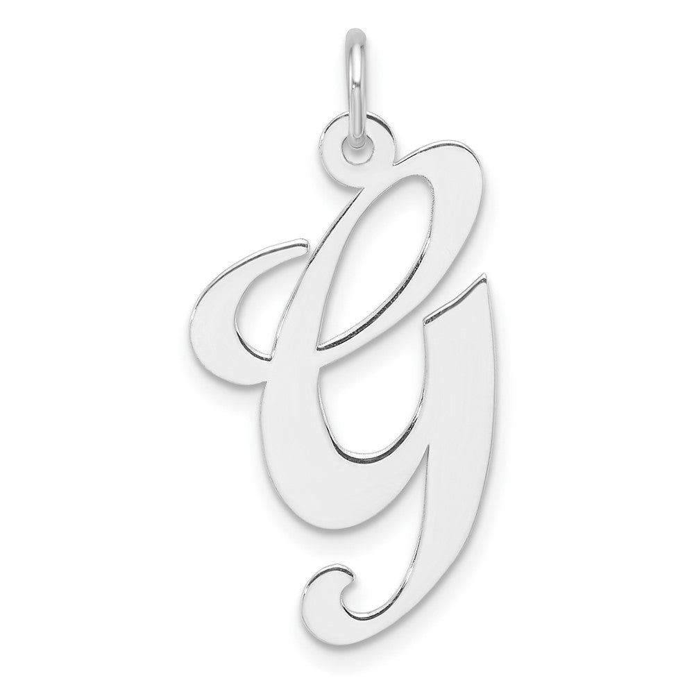 Sterling Silver Large Script Letter G Initial Pendant Necklace - Hypoallergenic Sterling Silver Pendant Necklaces for Women - Personalized Dainty Laye
