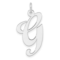 Sterling Silver Large Script Letter G Initial Pendant Necklace - Hypoallergenic Sterling Silver Pendant Necklaces for Women - Personalized Dainty Laye
