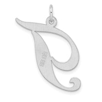 Sterling Silver Large Script Letter T Initial Pendant Necklace - view 3