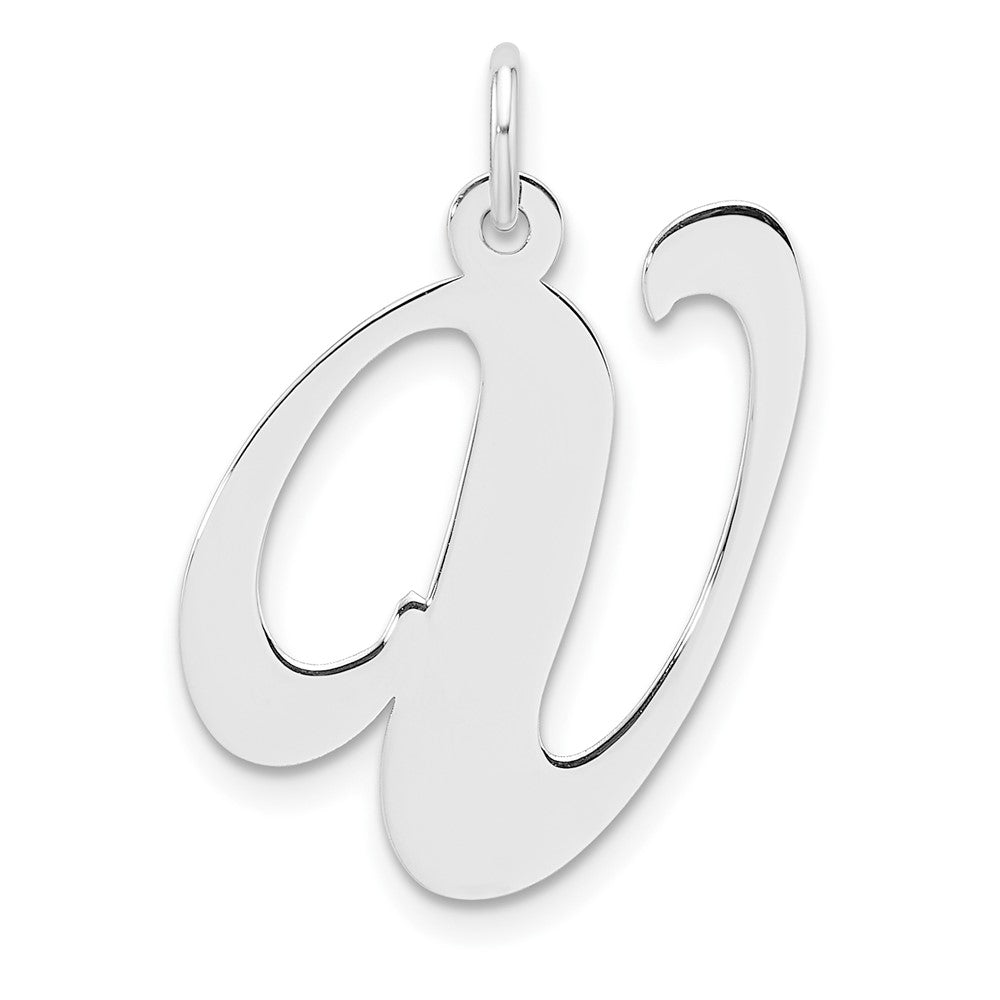 Sterling Silver Large Script Letter V Initial Pendant Necklace - Hypoallergenic Sterling Silver Pendant Necklaces for Women - Personalized Dainty Laye