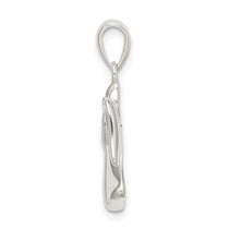 Sterling Silver Angel w/Dark Red CZ Heart Pendant